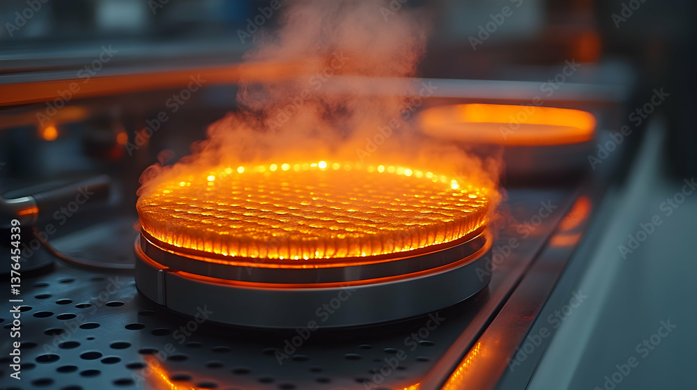 Canvas Prints a mosquito-repellent mat in a vaporizer glowing softly in a clean room setup