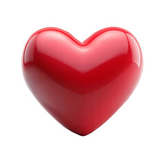 Fototapeta premium Vibrant 3D Red Heart isolated on transparent background.