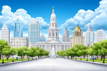 A flat-design infographic of Savannah top attractions, including River Street, Forsyth Park, and Bonaventure Cemetery