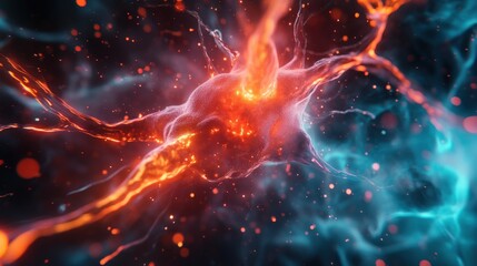 Dynamic neuron activity in cosmic digital space a close-up visualization