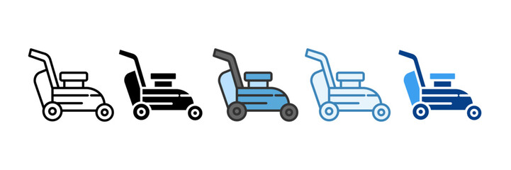 Lawn Mower  Icon Set Multiple Style Collection