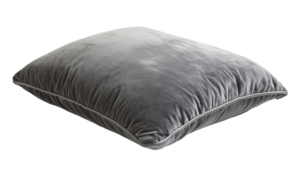 Travel comfort plush gray pillow for relaxation airports product showcase cozy environment close-up travel essentials