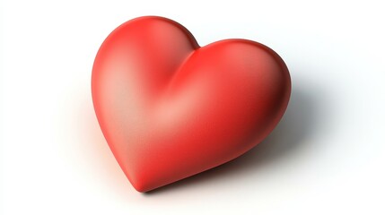 Fototapeta premium 3D Red Heart, Isolated on White Background, Valentine's Day , Love Love,Heart