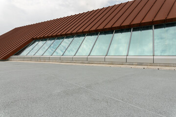 empty concrete ground in front of modern office buildings in downtown. floor for copy space