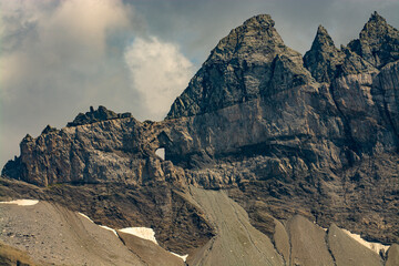 The Martinsloch is a breakthrough in the Tschingelhörner Alpine chain south-east of Elm in the...