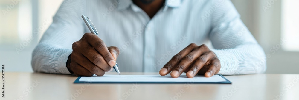 Poster minimalist digital workflow professional paperless signature experience with sleek stylus and blue d