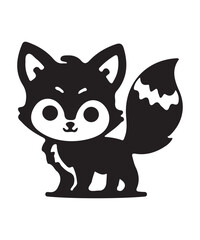 Cute Fox Stencil Modern Tribal Tattoo Design 