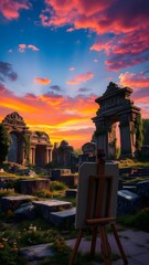 Obraz premium Enchanted Twilight Ruins