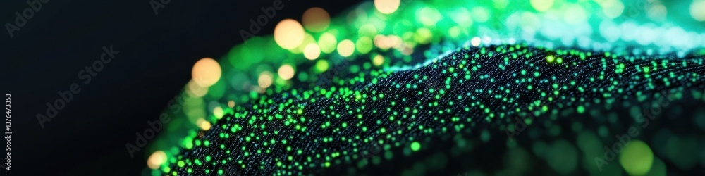 Aufkleber quantum fintech visualization immersive digital investment landscape with luminescent green microdat