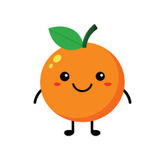Cartoon Orange Character in Smiling Fruit Mascot Vector Design