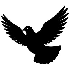 Obraz premium A flying pigeon of black silhouette illustrations