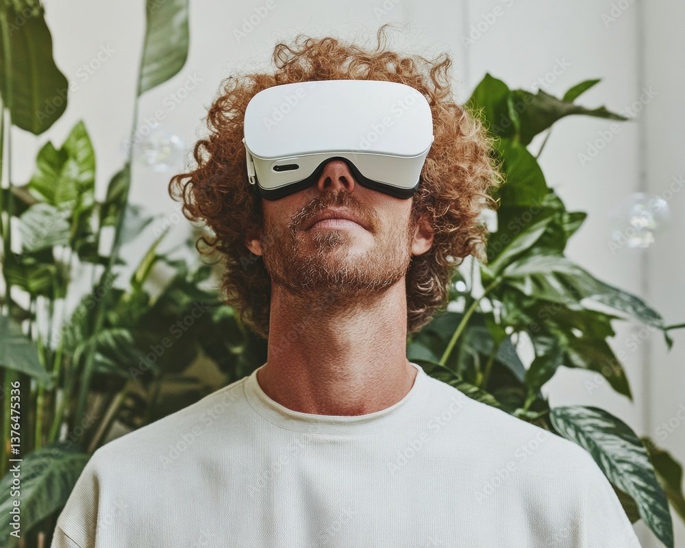 Poster immersive eco-tech visualization next-gen vr wellness experience with biophilic design - sustainable