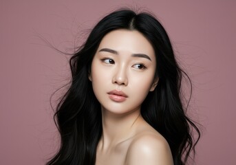 Naklejka premium Portrait of a woman with dark hair 