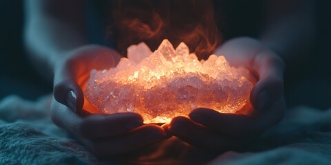 Ethereal Crystal Energy Holistic Wellness Visualization - Immersive Mindfulness Experience with Glowing Mineral Healing and Spiritual Transformation Aesthetic
