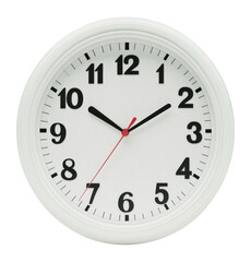 PNG Simple white clock round black hands.