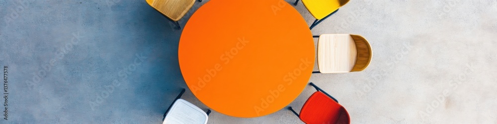 Poster Minimalist Geometric Color Theory Vibrant Circle Design with Dynamic Spatial Composition - Contemporary Brand Strategy and Visual Communication Trend