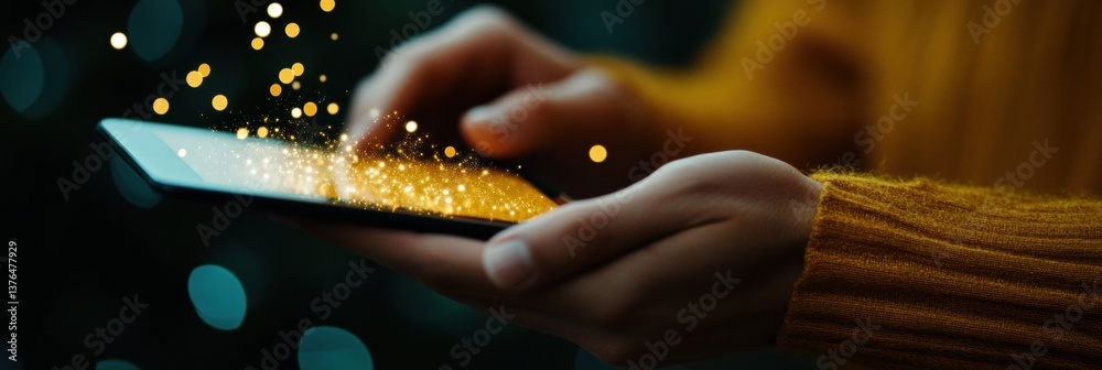 Poster Digital Transformation Meets Intuitive Technology Immersive Fintech Experience with Golden Data Particles and Innovative User Interface Interaction