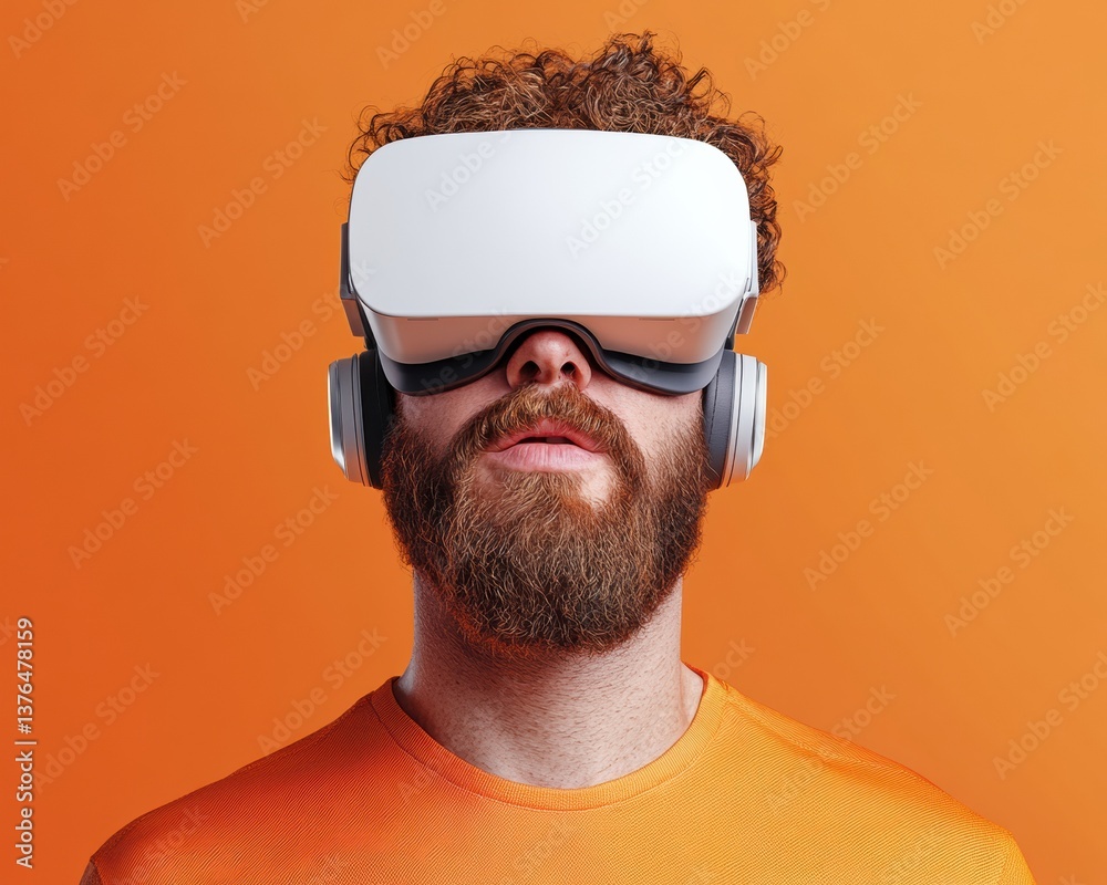 Poster Next-Gen Immersion Dynamic VR Experience with Minimalist Headset Design - Professional Tech Innovation for Modern Digital Workspace Transformation