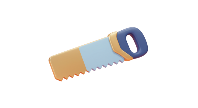 Isolated Small Cartoon Hand Saw Tool