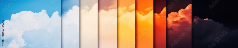 Poster Dynamic Climate Visualization Immersive AI-Generated Weather Transition Illustrating Atmospheric Metamorphosis for Next-Gen Meteorological Education and Predictive Analytics