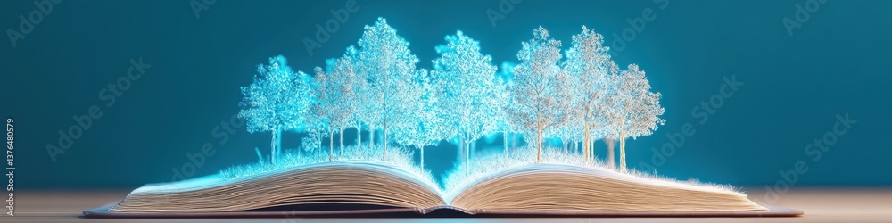 Poster immersive learning odyssey holographic knowledge forest emerging from digital literature - transform