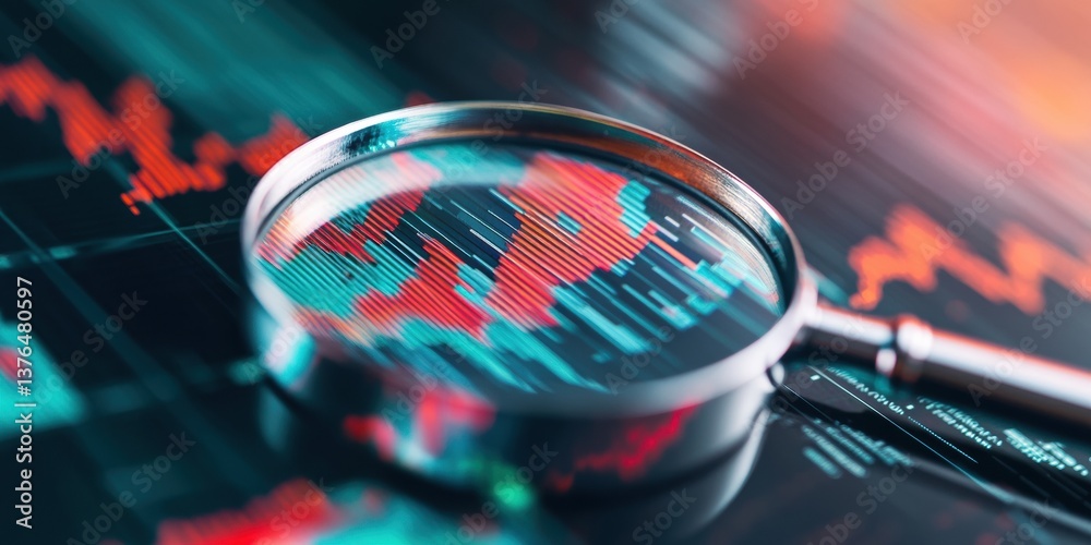 Poster Quantum Market Intelligence Advanced Financial Analytics with Precision Magnification - Disruptive Tech Visualization for Strategic Investment Forecasting in 2025