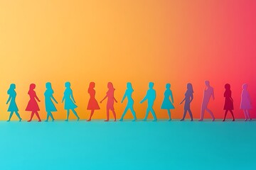 Colorful Paper People Team Unity Journey