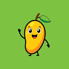 Cheerful Cartoon Mango Character Vector Design