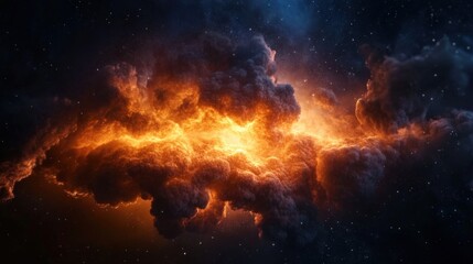 Cosmic explosion space digital art nebula wide shot celestial beauty