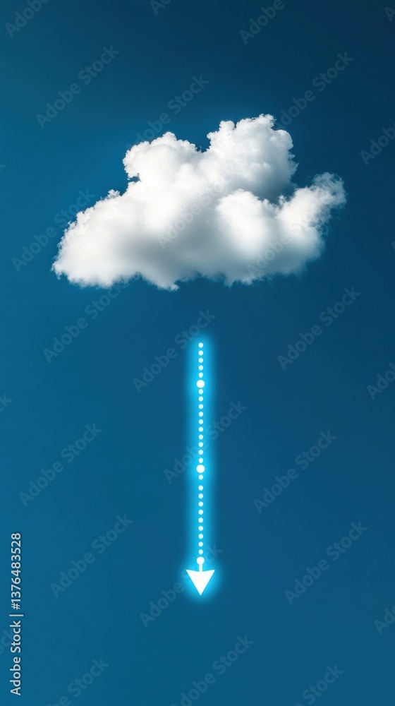 Poster Minimalist Cloud Computing Concept Digital Innovation Meets Ethereal Design - Next-Gen Tech Visualization for Modern Workflow Transformation