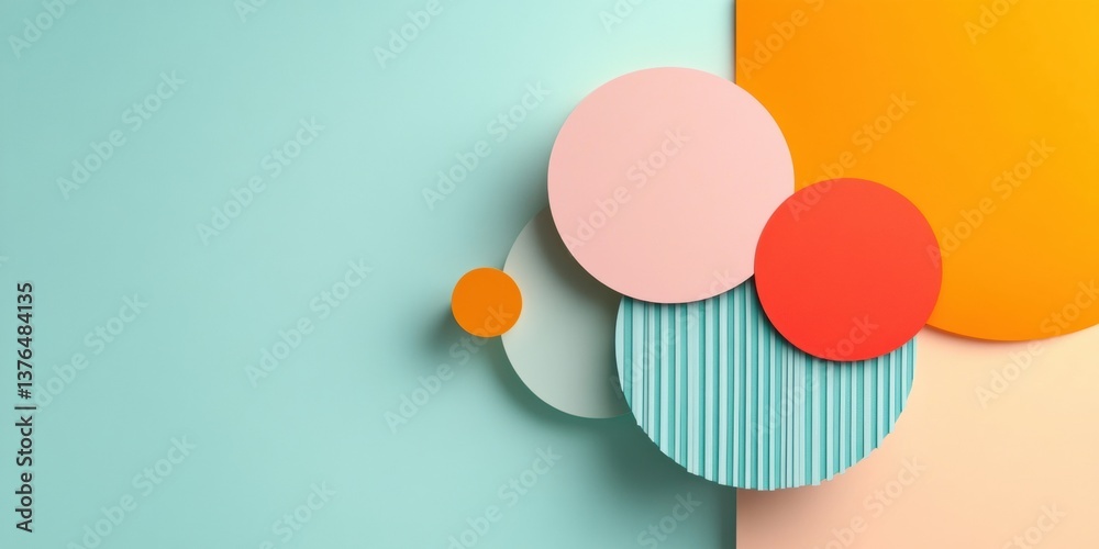 Poster Neurodivergent Design Innovation Minimalist Geometric Abstract with Pastel Mindfulness Palette - Creative Branding Visualization for Cognitive Wellness Strategies