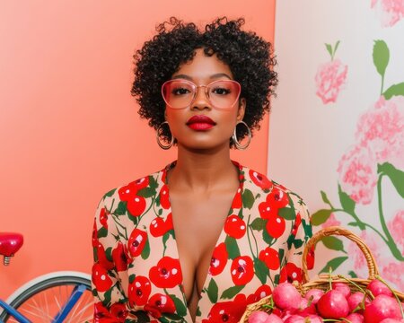 Retro Cherry Pop Vibrant Millennial Fashion Editorial Showcasing Playful Vintage Style, Inclusive Beauty, and Bold Personal Branding for Creative Professionals