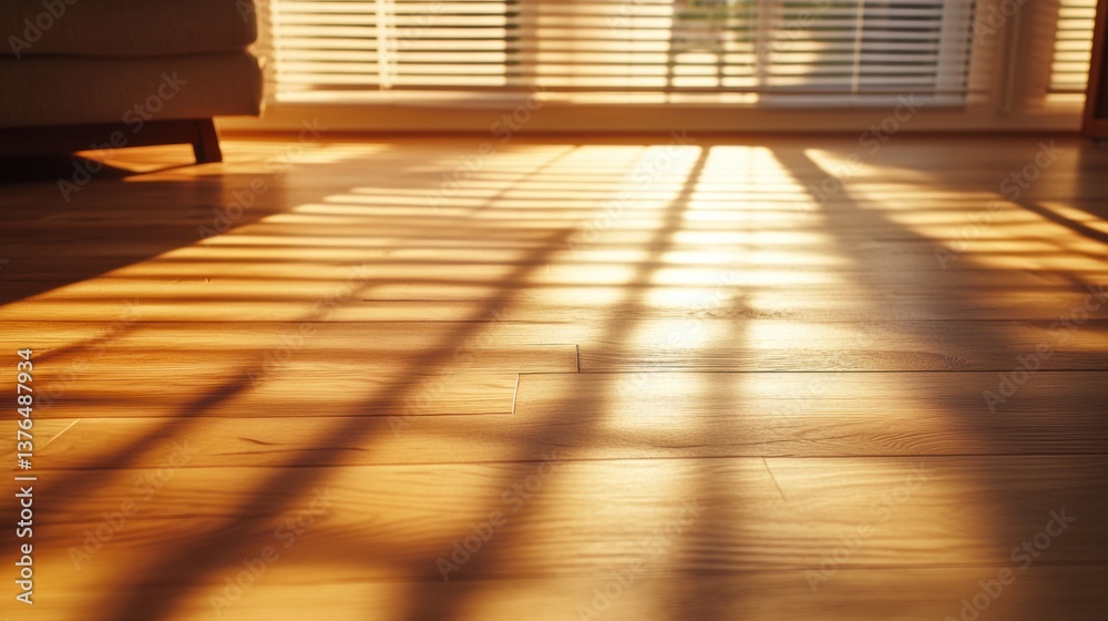 Poster mindful minimalism golden hour ambient lighting design - wellness architecture capturing soft geomet