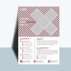 Modern travel flyer design template with abstract vector elements