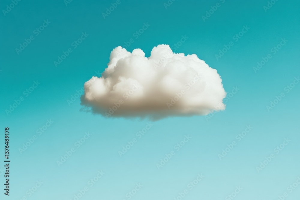 Poster minimalist cloud visualization serene atmospheric design for digital wellness, climate tech branding