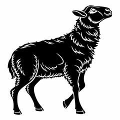 sheep black silhouette icon vector