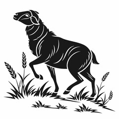 sheep black silhouette icon vector