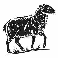 Obraz premium sheep black silhouette icon vector