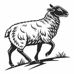 sheep black silhouette icon vector