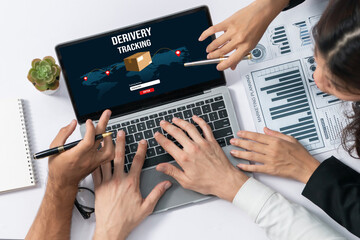 Delivery tracking system for e-commerce and brisk online business to timely goods transportation...