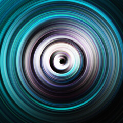 Colorful radial motion effect. Abstract rounded background. Color curves and sphere.
