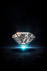 Sparkling Diamond with Dark Background.