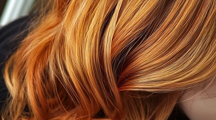 Naklejka premium A woman with long, curly red hair