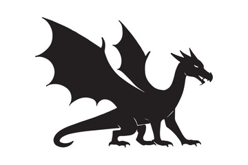 Dragon Silhouette Fantasy Creature Artwork Design