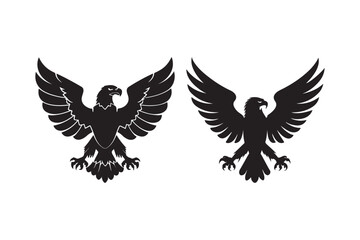 Fototapeta premium Bold Eagle Silhouettes Iconic Bird Emblems in Flight