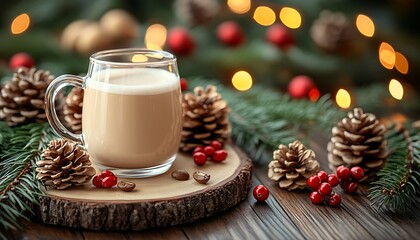 Festive Coffee Drink with Winter Cozy.