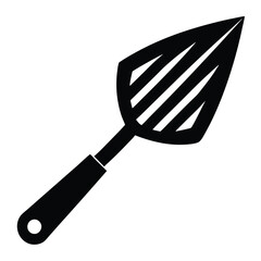 Modern Fish Turner Spatula Vector Illustration – Stainless Steel Slotted Blade with Ergonomic Wooden Handle, Heat-Resistant Kitchen Utensil