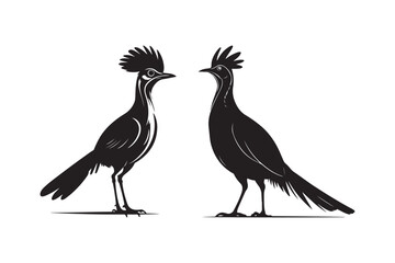 Stylish Bird Illustrations Elegant Hoopoe Silhouettes