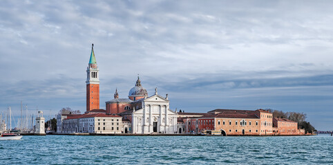 The amazing view of the San Giorgio Maggiore island and church. Venice