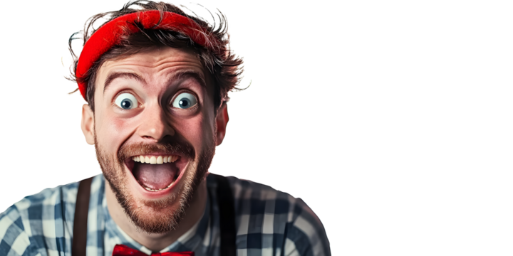 April Fools' Day Prankster with Funny Expression, laughter, fun, joy, happiness